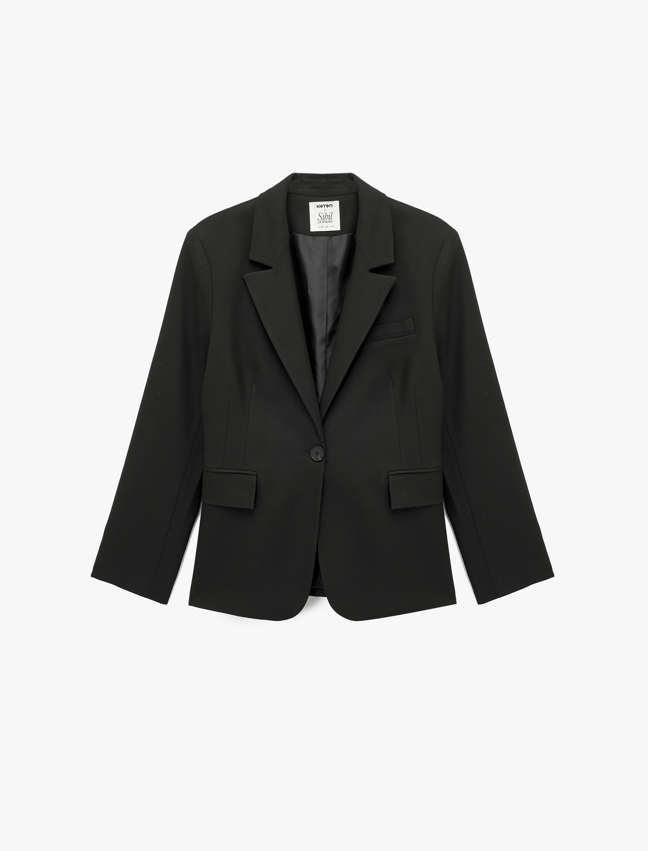   Koton X Sibil Çetinkaya - Slim Fit Cepli Uzun Kollu Blazer Ceket