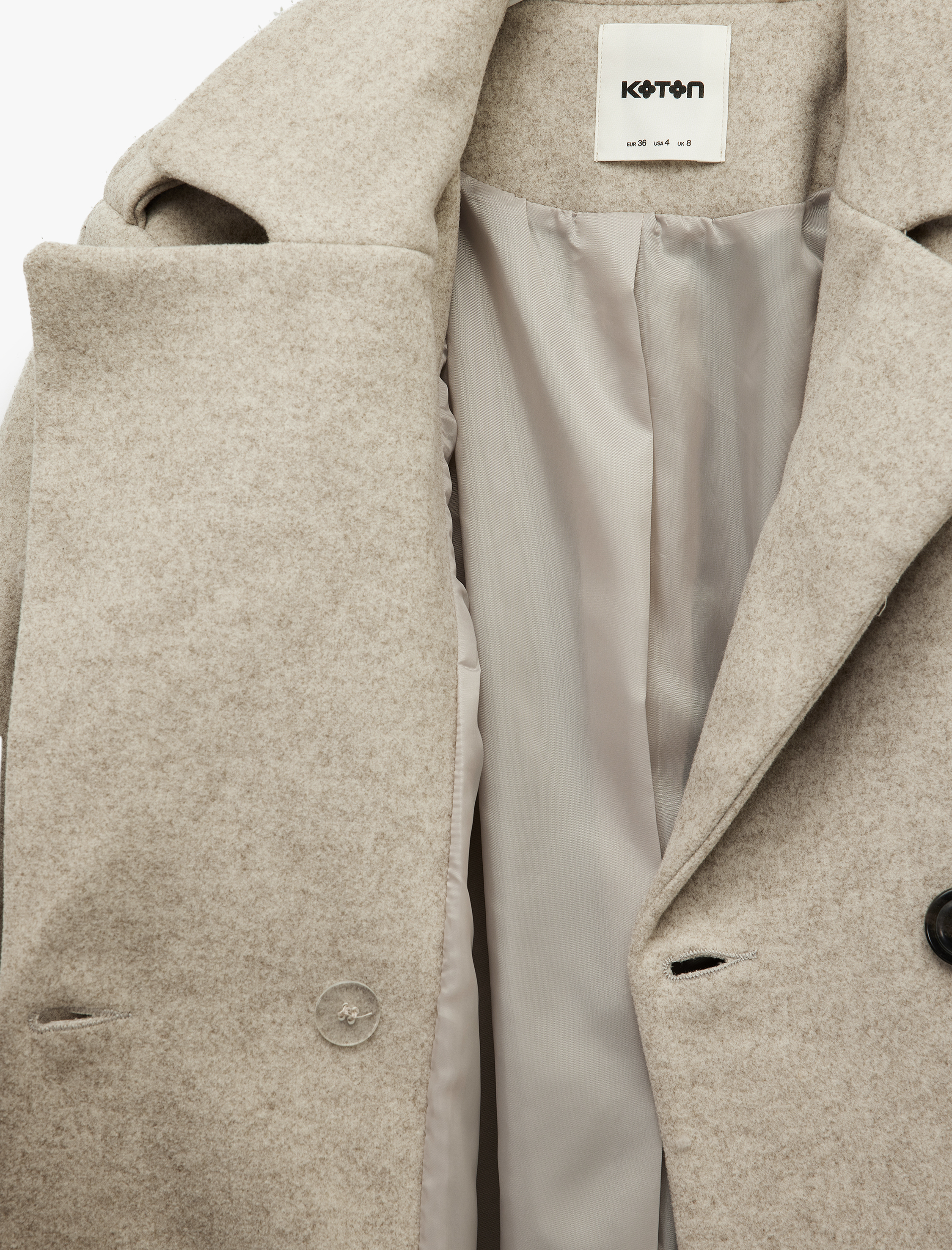   Uzun Kollu Kruvaze Kemerli Uzun Kaşe Kaban