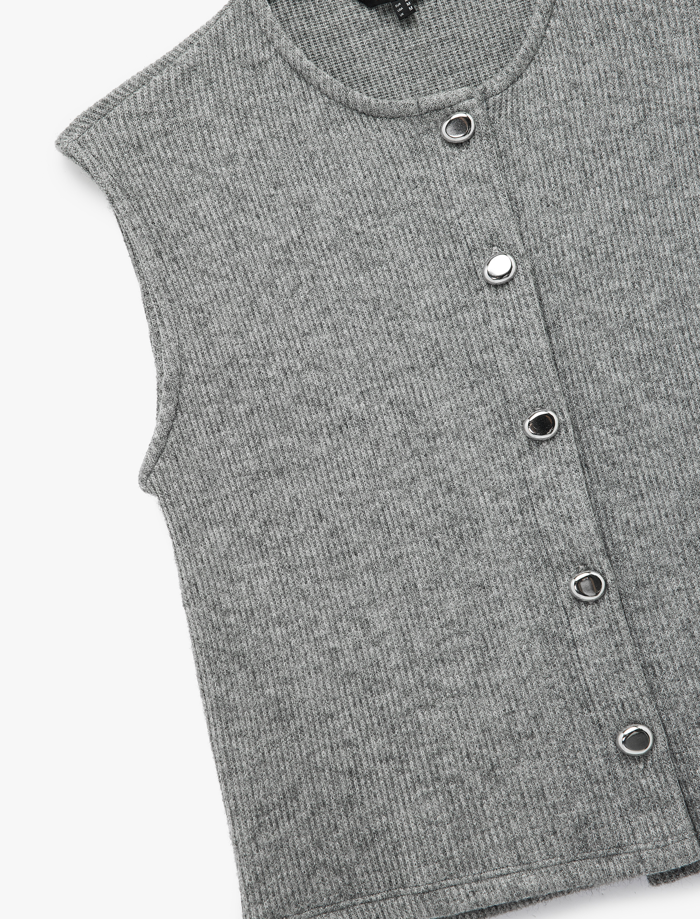   Slim Fit Kolsuz Bisiklet Yaka Düğmeli Hırka