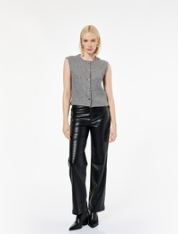 Slim Fit Kolsuz Bisiklet Yaka Düğmeli Hırka