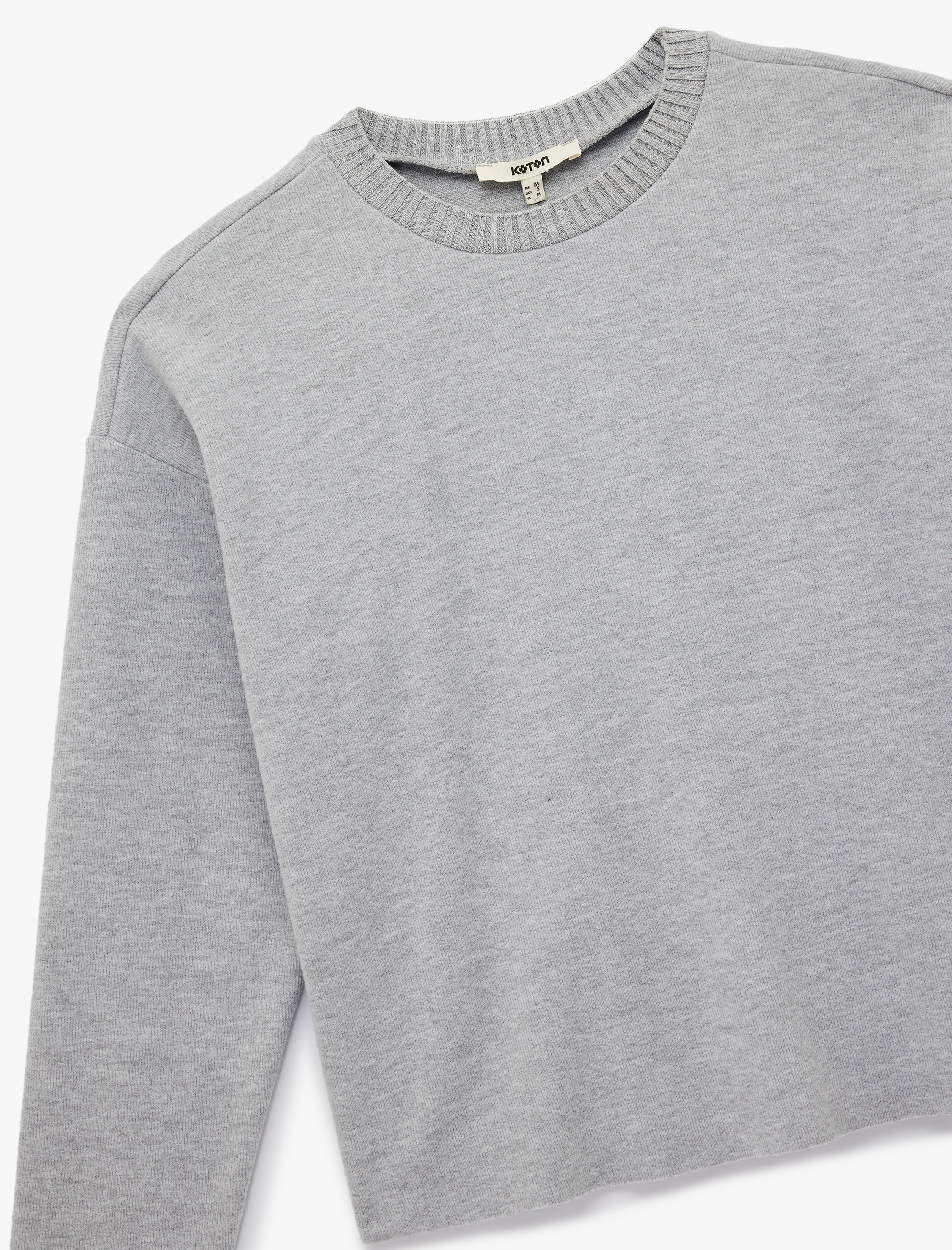   Uzun Kollu Bisiklet Yaka Basic Sweatshirt