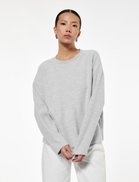 Uzun Kollu Bisiklet Yaka Basic Sweatshirt