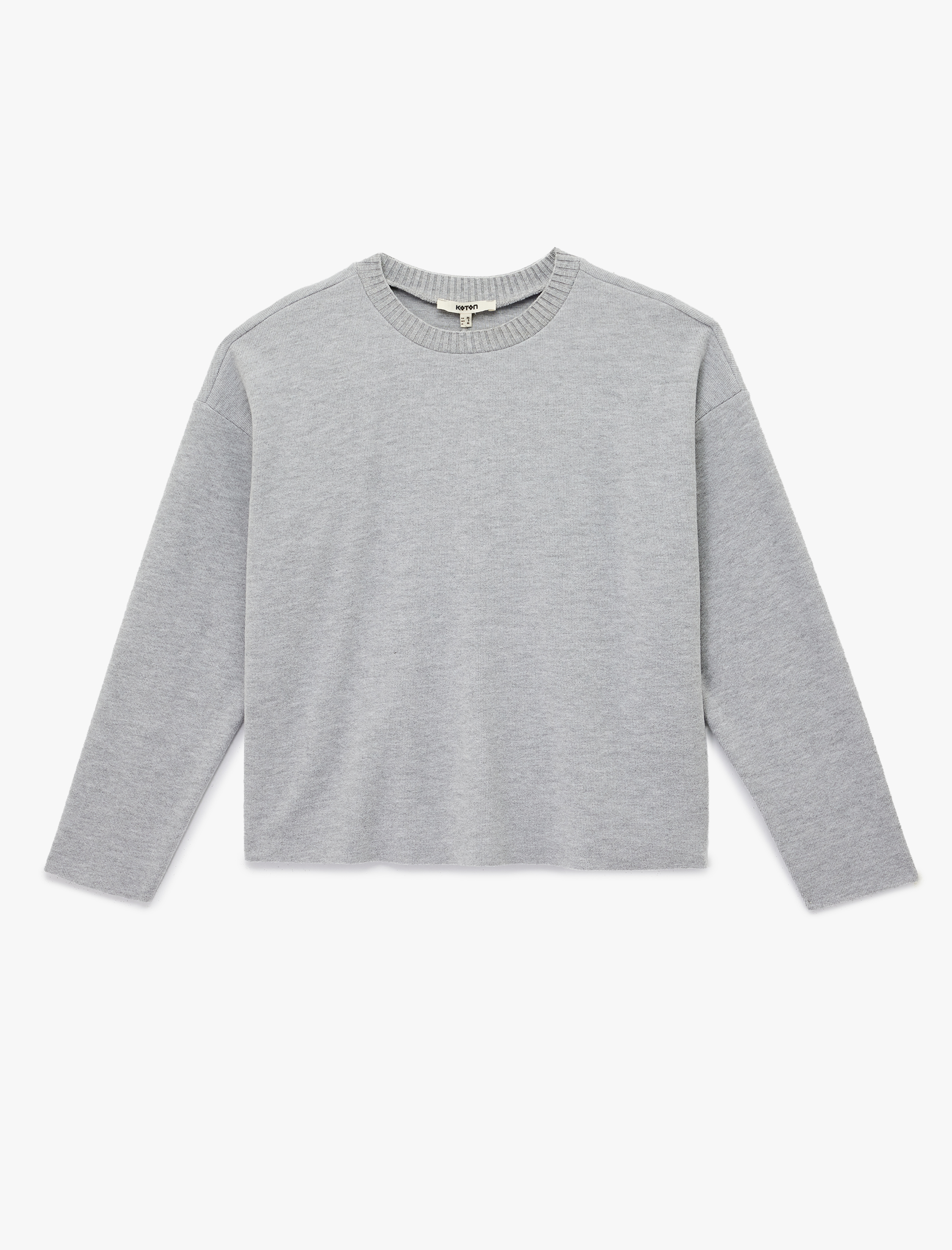   Uzun Kollu Bisiklet Yaka Basic Sweatshirt