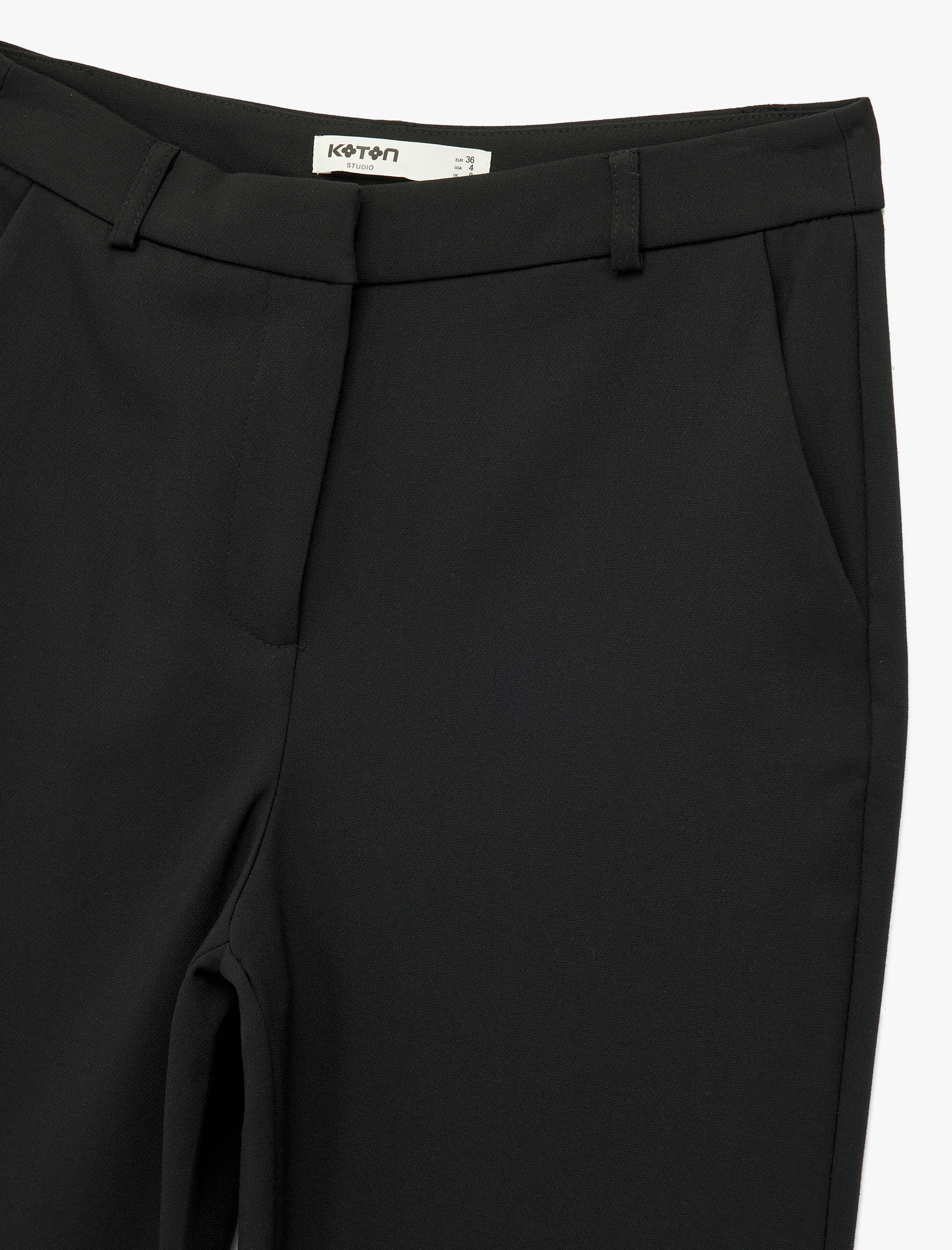   Yüksek Bel Viskon Karışımlı İspanyol Paça Kumaş Pantolon