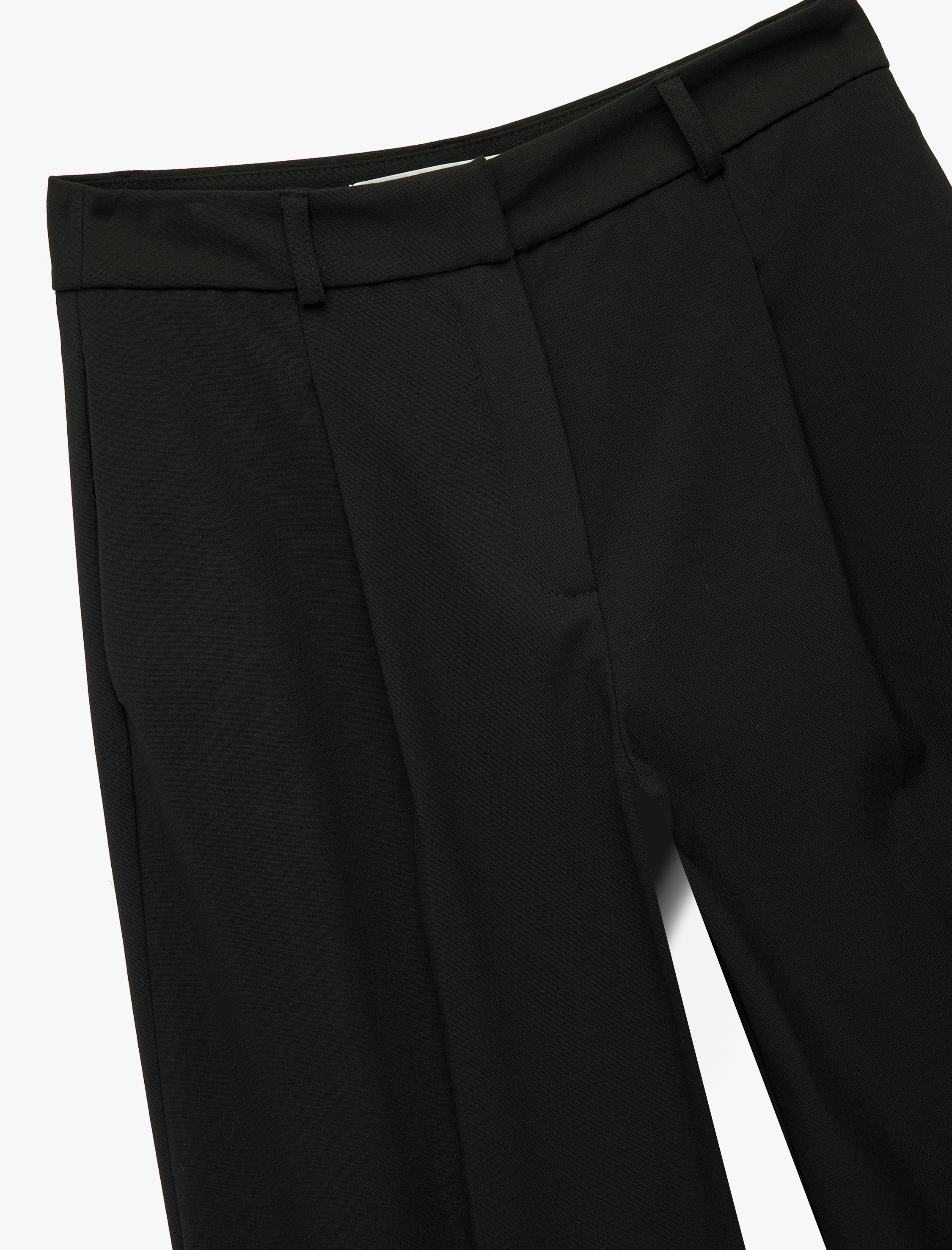   Pile Detaylı Cepli Düz Paça Kumaş Pantolon