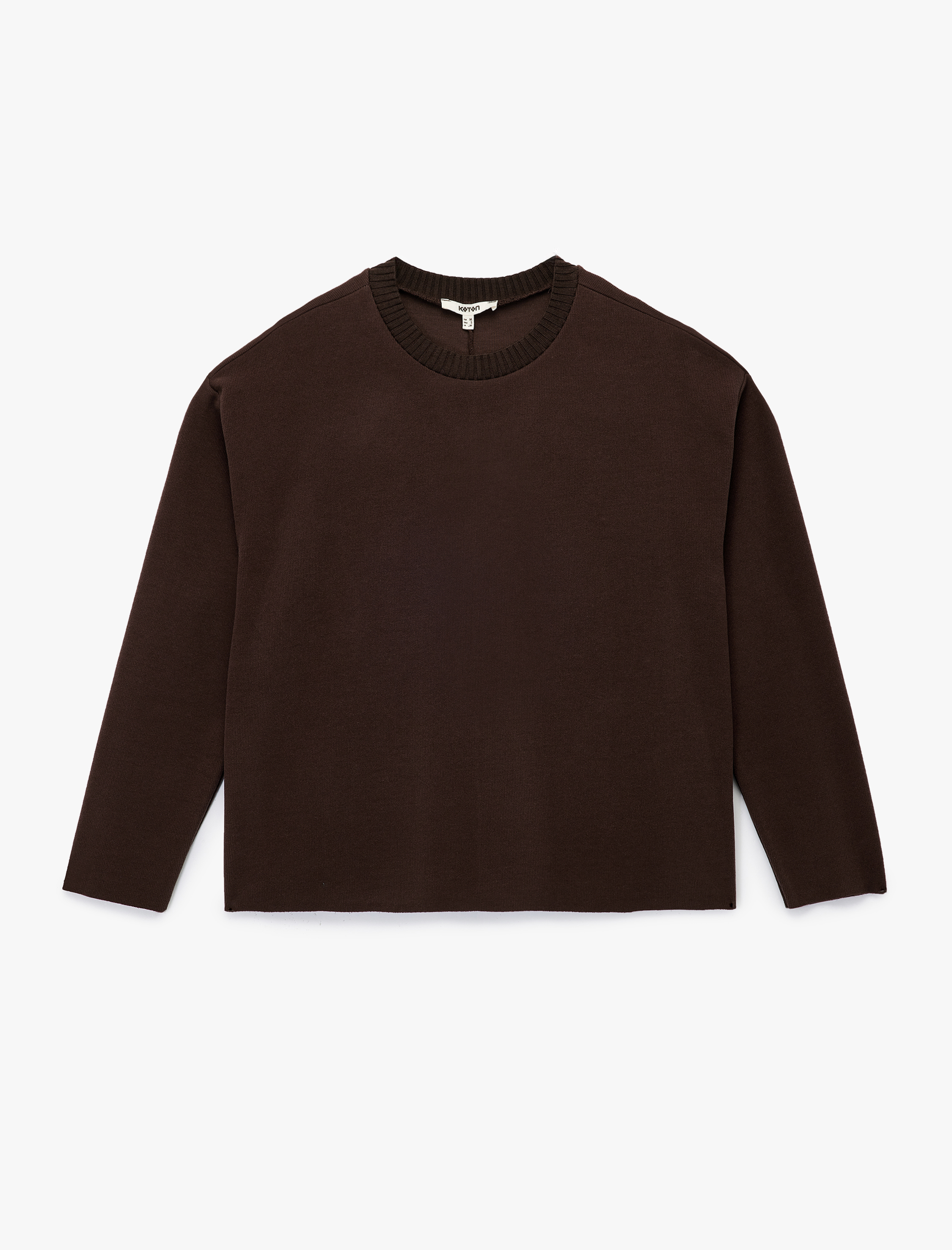   Uzun Kollu Bisiklet Yaka Basic Sweatshirt