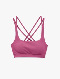 Çapraz Askılı Sırt Detaylı Kaplı Kolsuz Sporcu Sütyeni