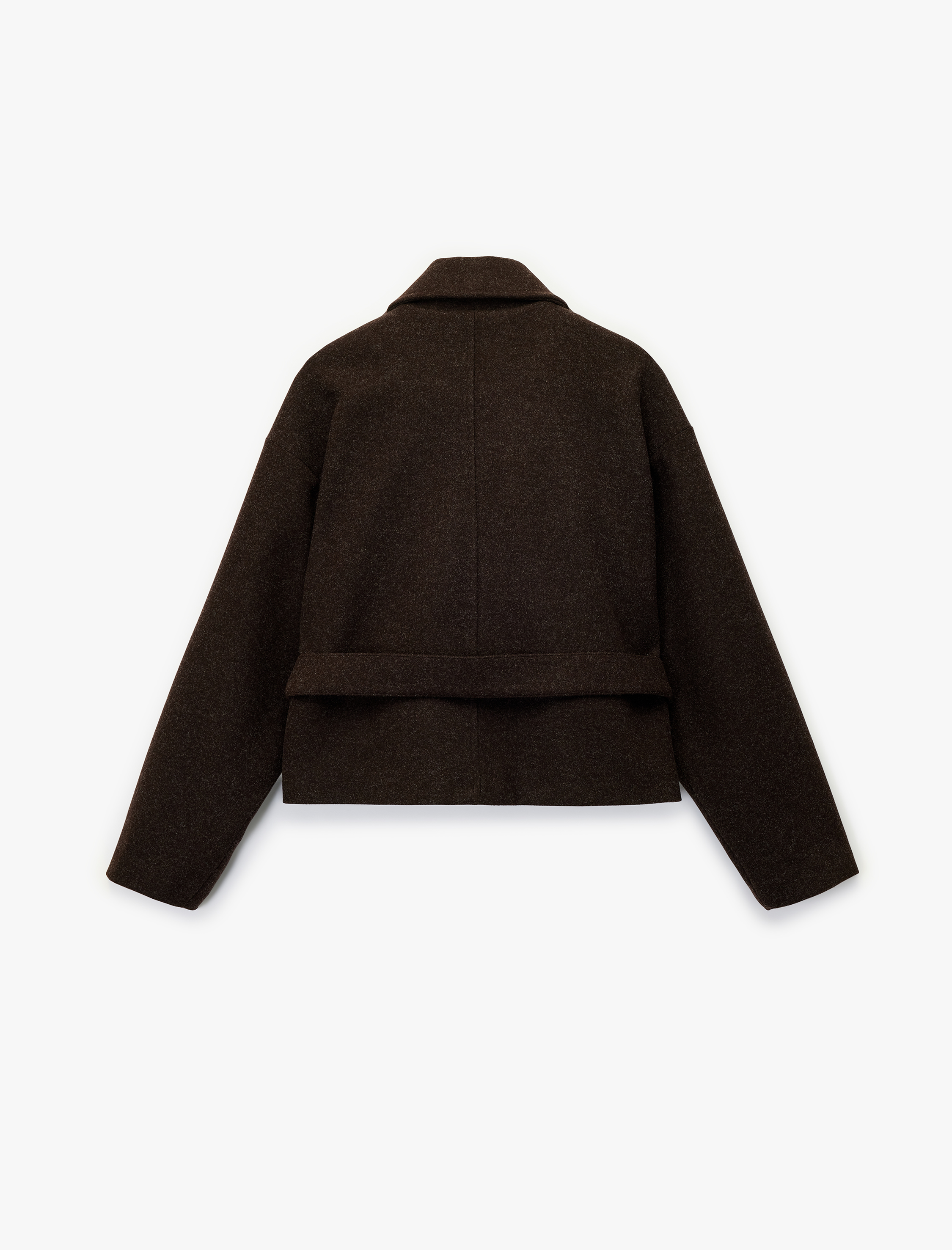   Koton X Sima Tarkan - Kaşe Kısa Kaban Uzun Kollu Kruvaze Kemerli