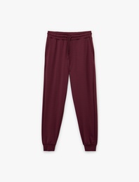 Yüksek Bel Bağcıklı Cep Detaylı Spor Jogger Eşofman Altı