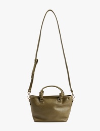 Saplı Askılı Fermuarlı Suni Deri Çapraz Çanta