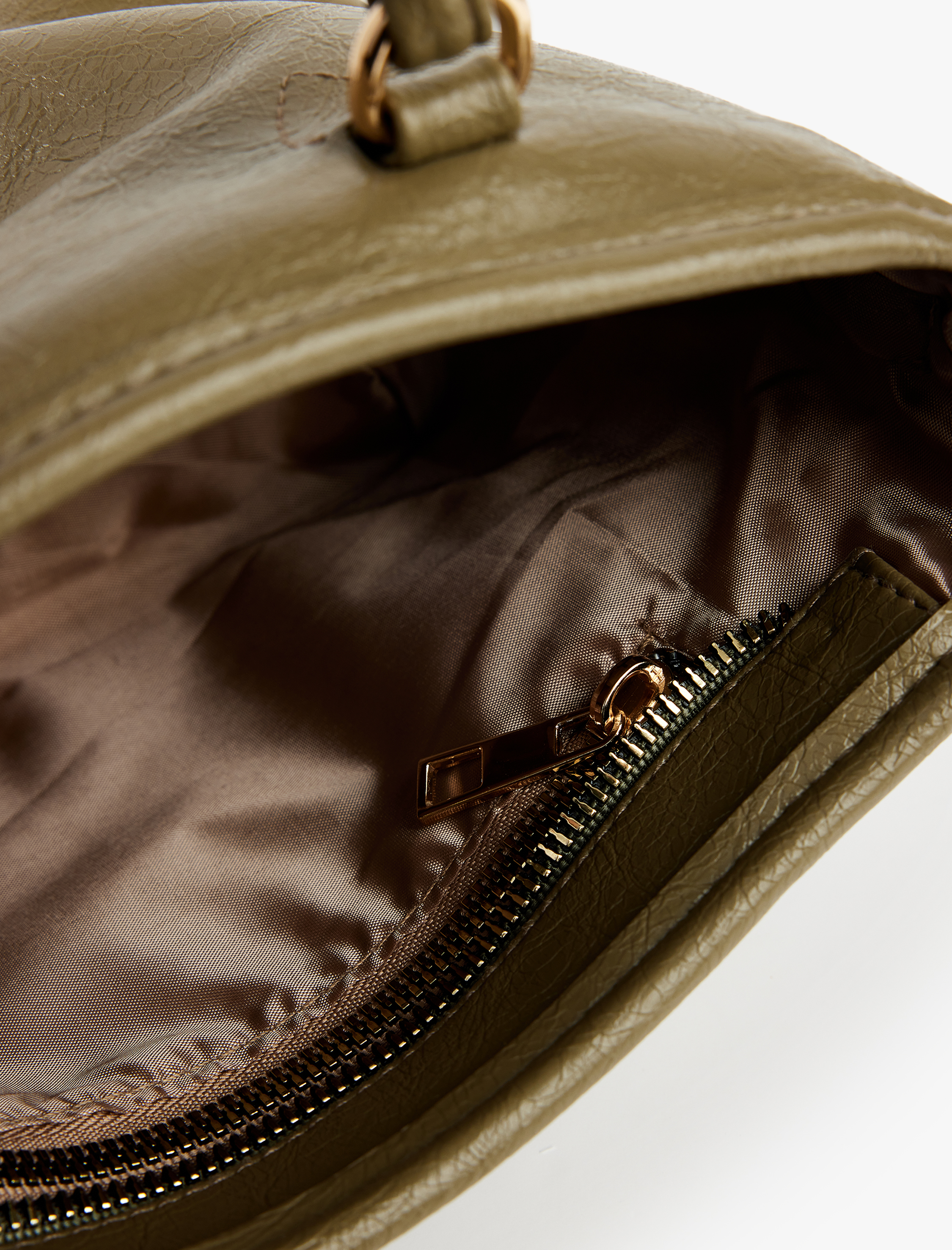  Kadın Saplı Askılı Fermuarlı Suni Deri Çapraz Çanta