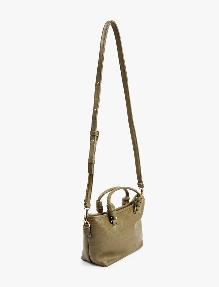 Kadın Saplı Askılı Fermuarlı Suni Deri Çapraz Çanta