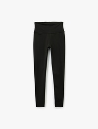 Yüksek Bel Dikiş Detaylı Slim Fit Spor Tayt