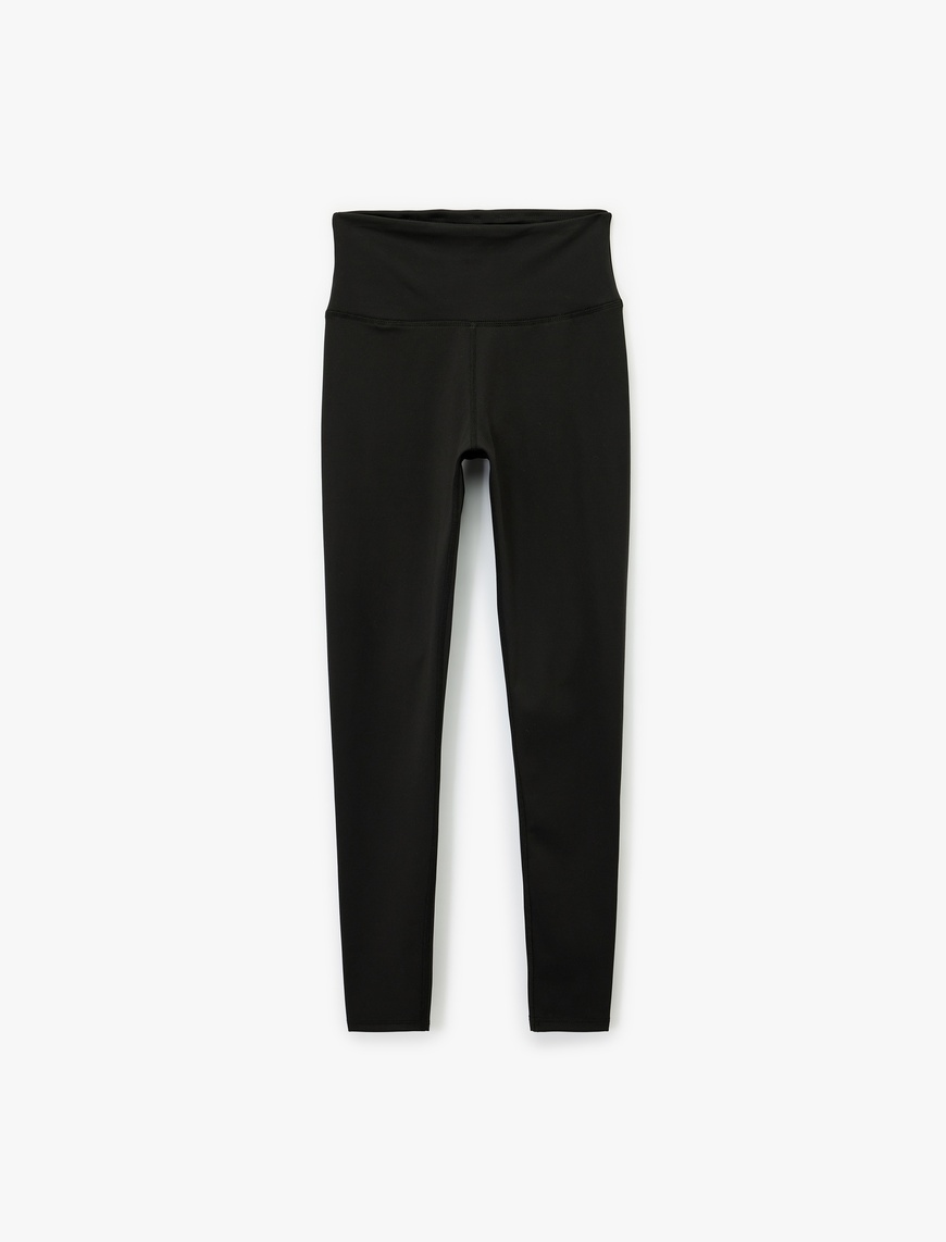   Yüksek Bel Dikiş Detaylı Slim Fit Spor Tayt