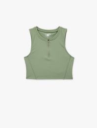 Yarım Fermuarlı Kolsuz Slim Fit Sporcu Sütyeni
