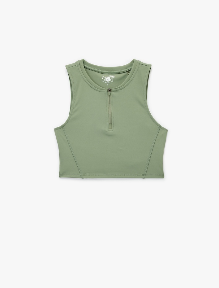  Yarım Fermuarlı Kolsuz Slim Fit Sporcu Sütyeni