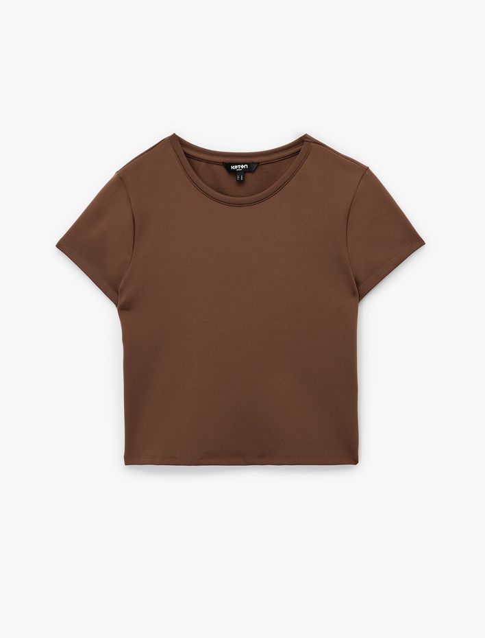  Koton X Sibil Çetinkaya - Slim Fit Kısa Kollu Bisiklet Yaka Spor Tişört