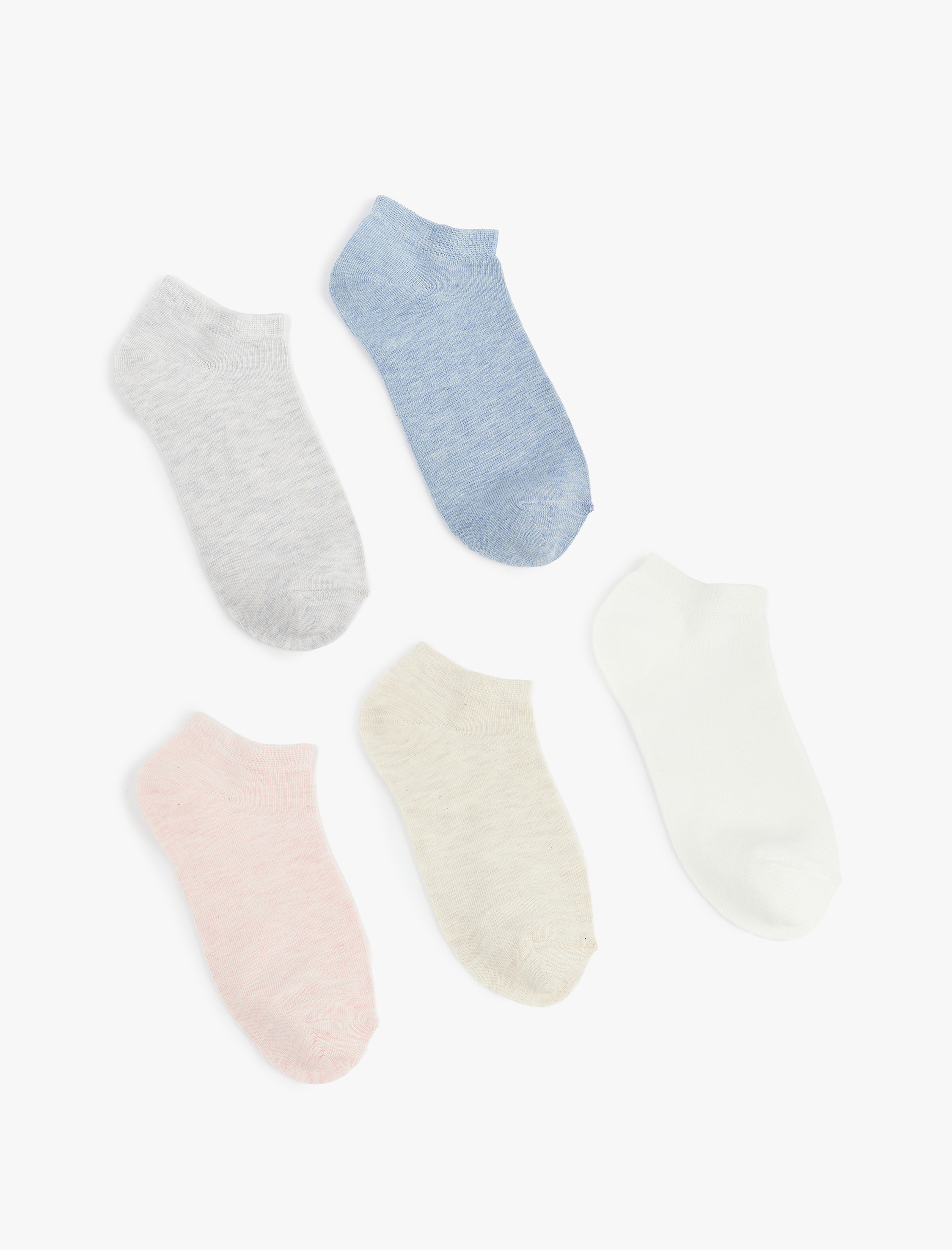  Kadın Çok Renkli 5'li Patik Çorap Seti