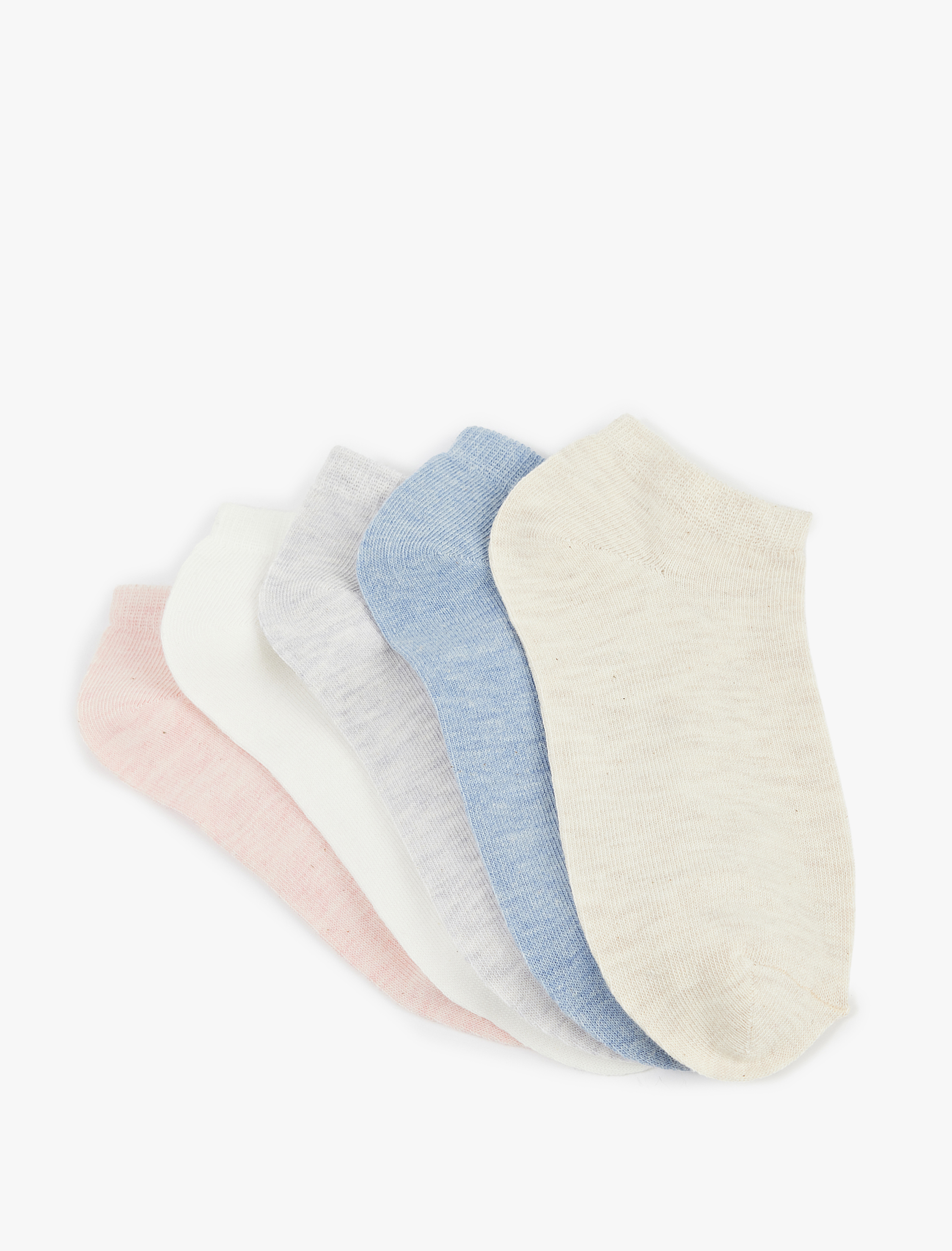  Kadın Çok Renkli 5'li Patik Çorap Seti