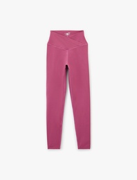 Asimetrik Yüksek Bel Slim Fit Spor Tayt