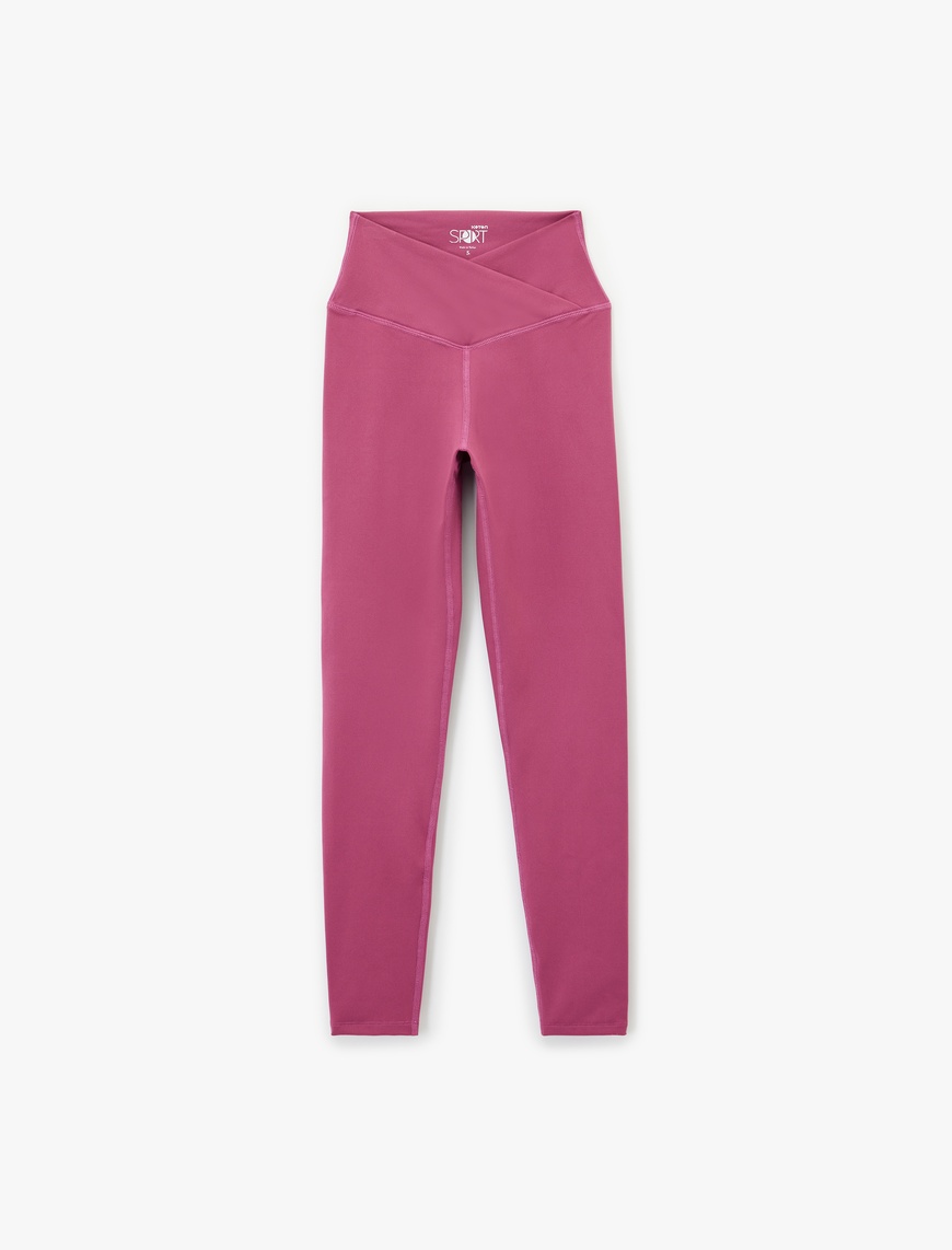   Asimetrik Yüksek Bel Slim Fit Spor Tayt