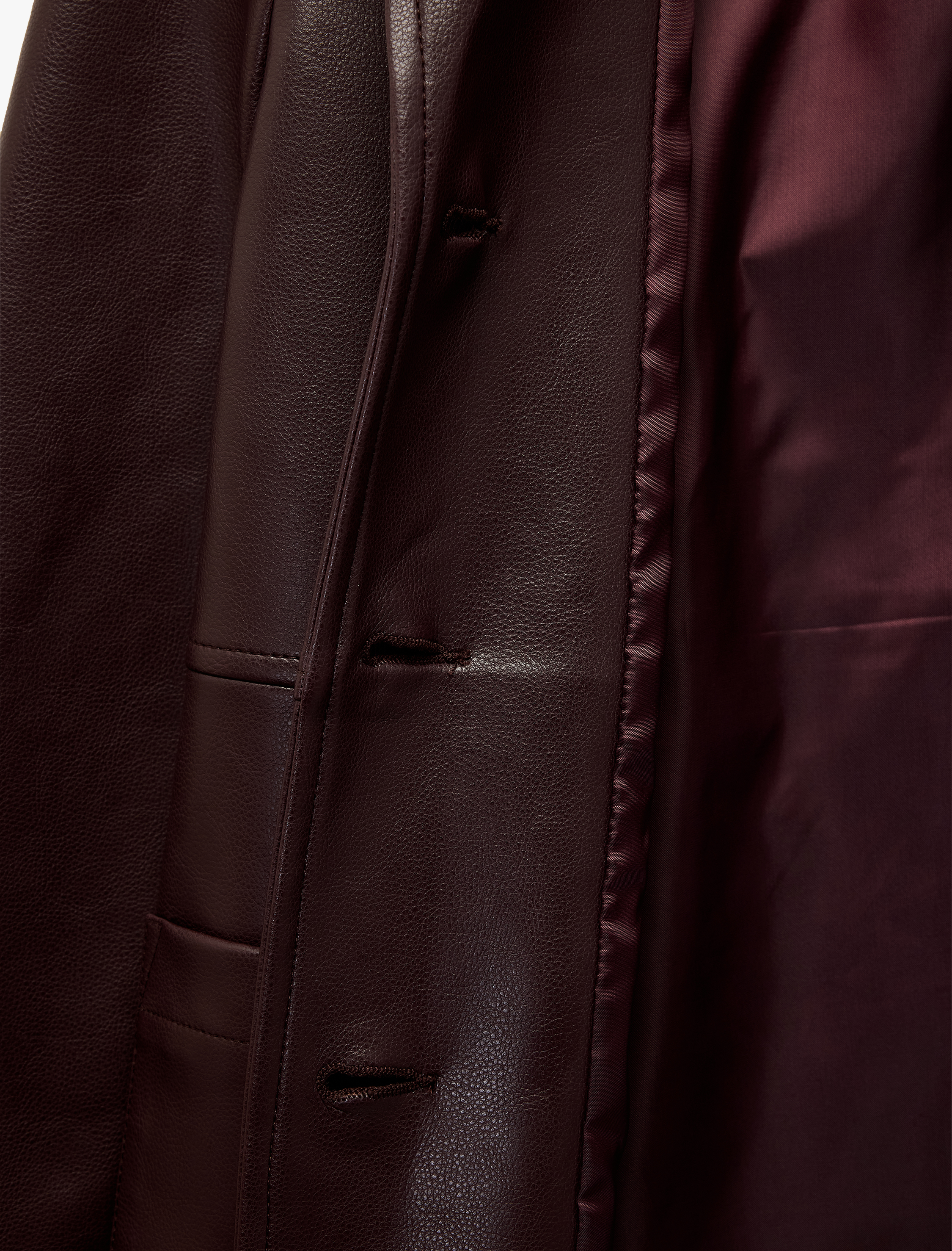   Koton X Sibil Çetinkaya - Uzun Kollu Cepli Düğmeli Suni Deri Blazer Ceket