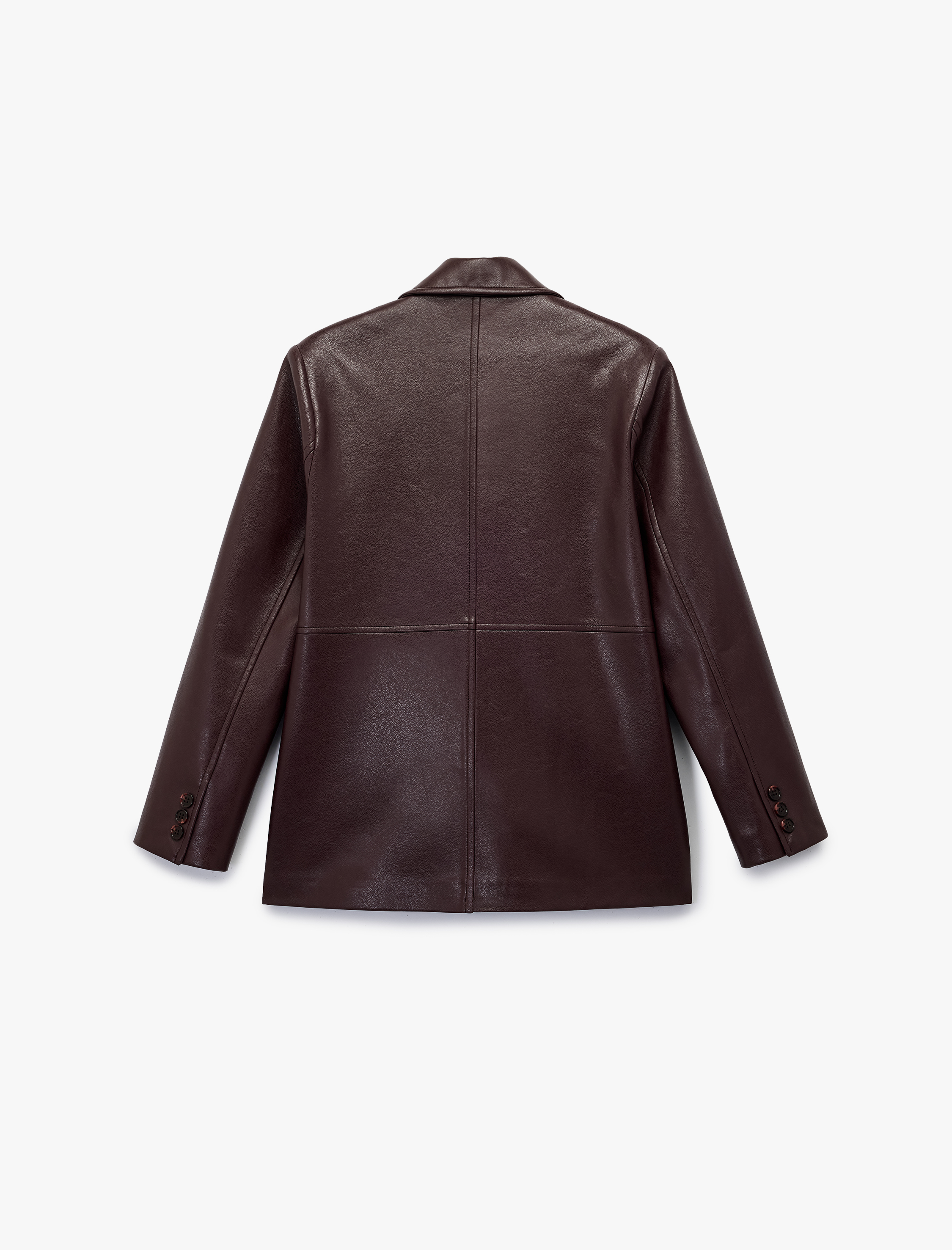   Koton X Sibil Çetinkaya - Uzun Kollu Cepli Düğmeli Suni Deri Blazer Ceket