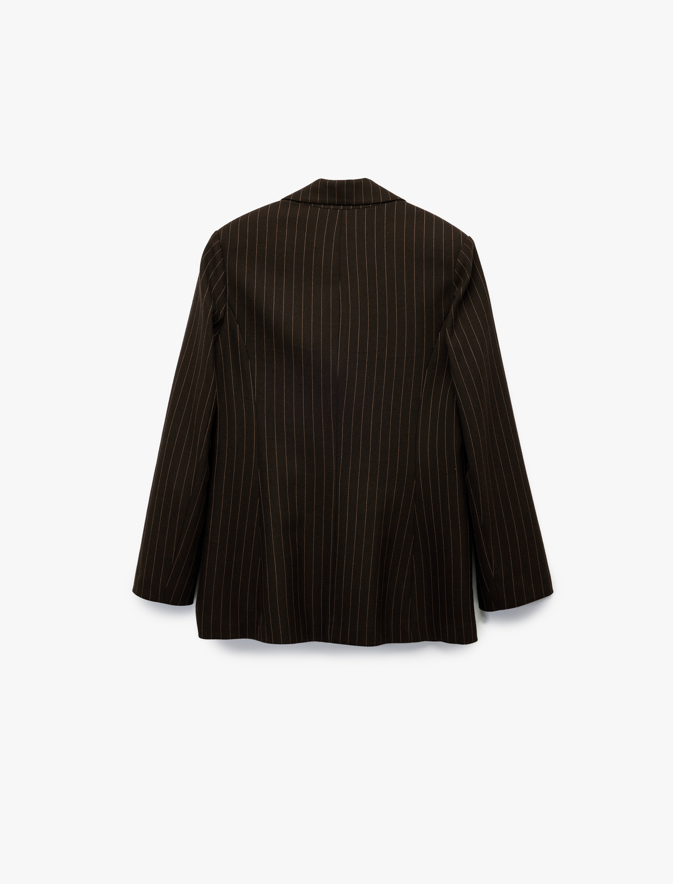   Koton X Sibil Çetinkaya -  Uzun Kollu Cepli Çizgili Kruvaze Blazer Ceket