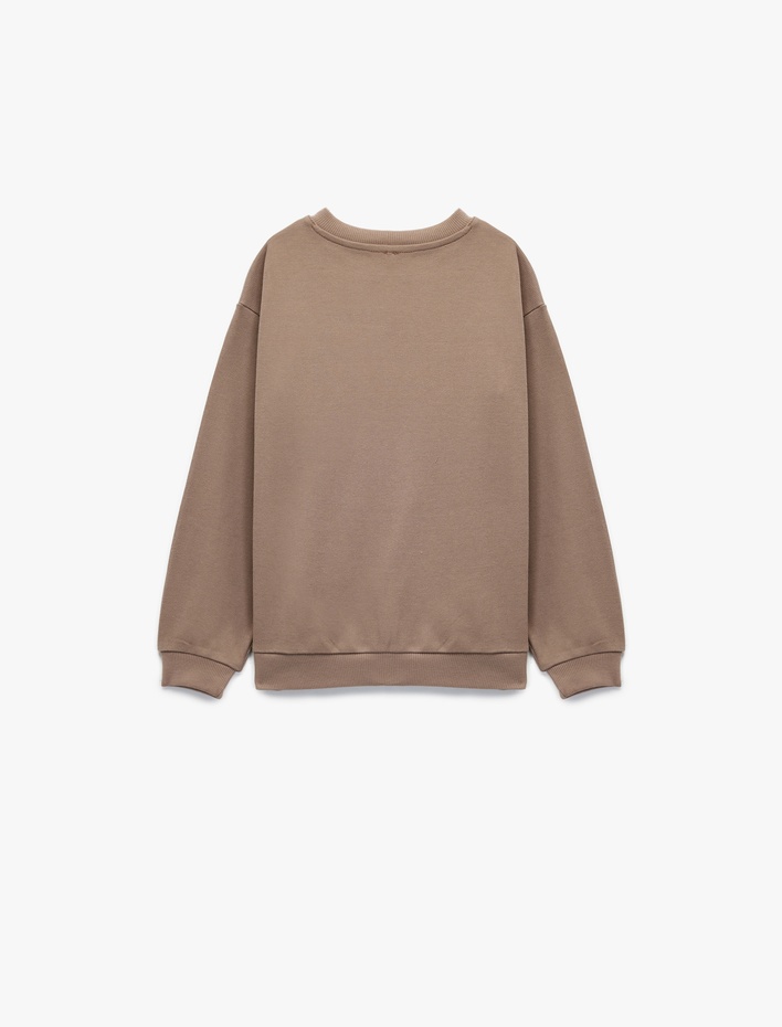 Erkek Çocuk Pamuklu Uzun Kollu Bisiklet Yaka Baskılı Sweatshirt