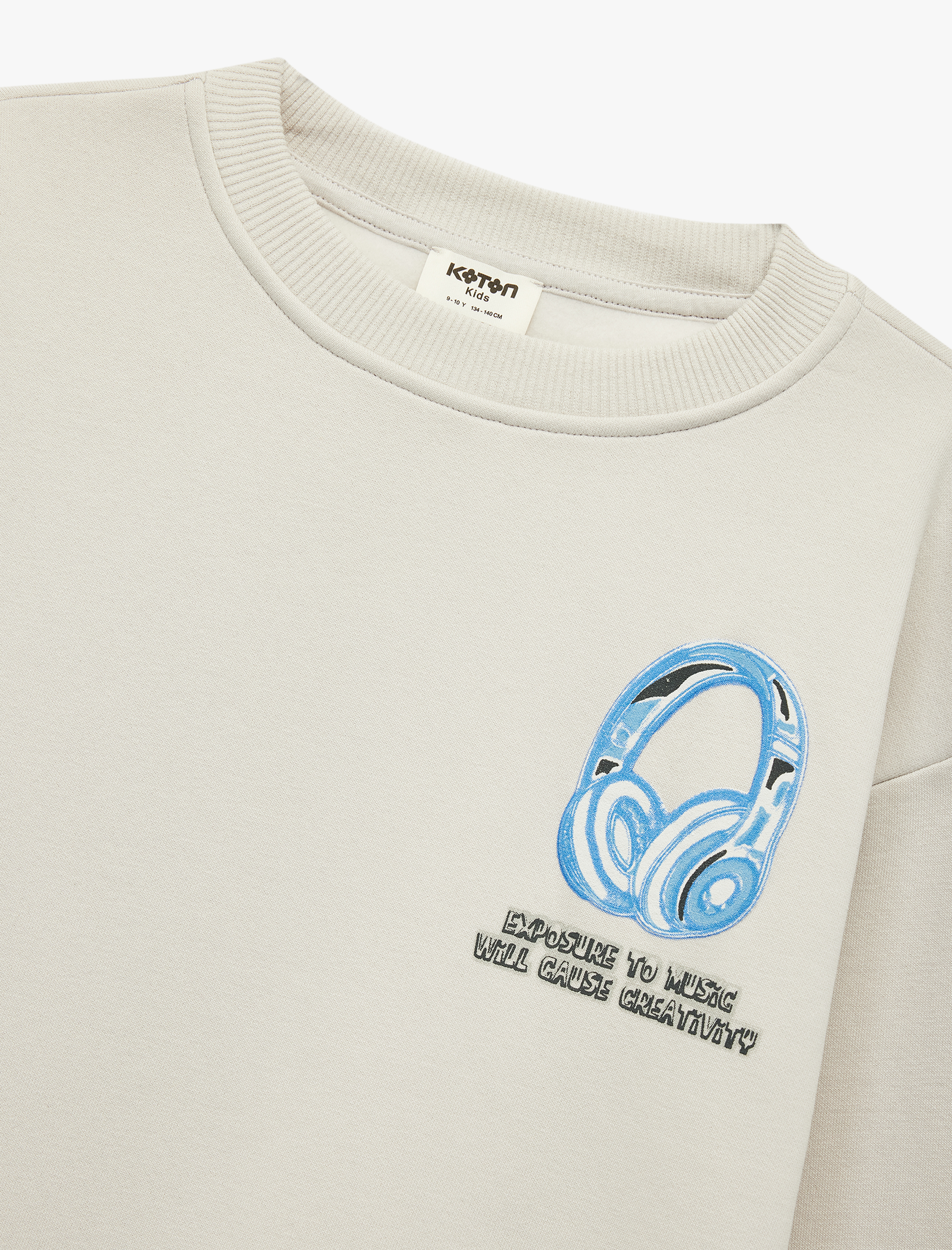  Erkek Çocuk Uzun Kollu Bisiklet Yaka Baskılı Oversize Sweatshirt