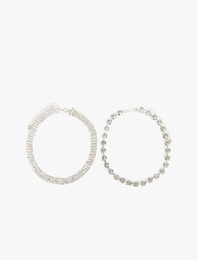 Taşlı 2'li Choker Kolye Seti - Koton X Sibil Çetinkaya