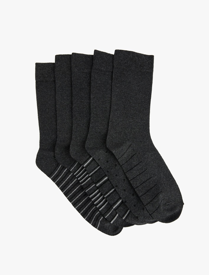 Erkek Çizgili 5'li Soket Çorap Seti