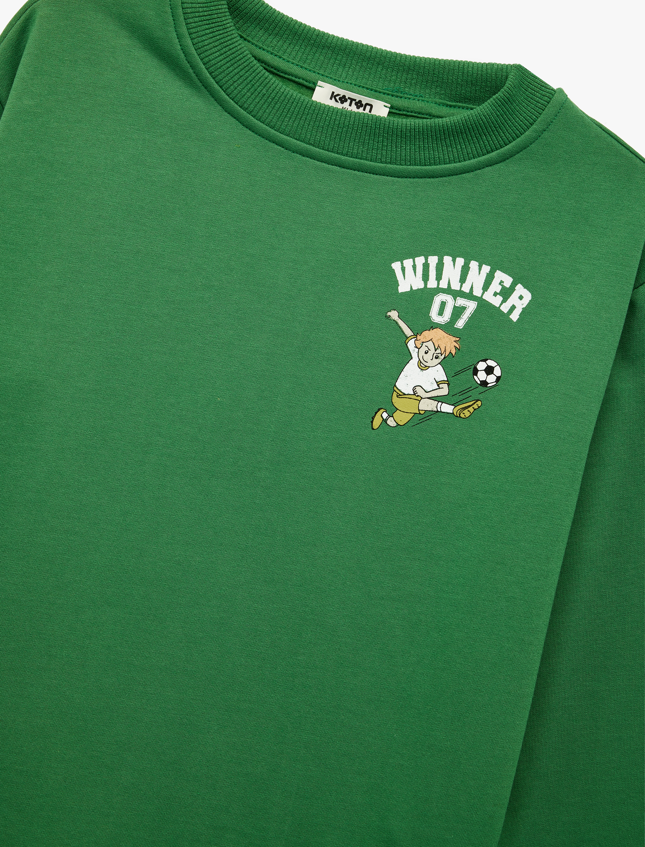  Erkek Çocuk Pamuklu Uzun Kollu Bisiklet Yaka Baskılı Sweatshirt