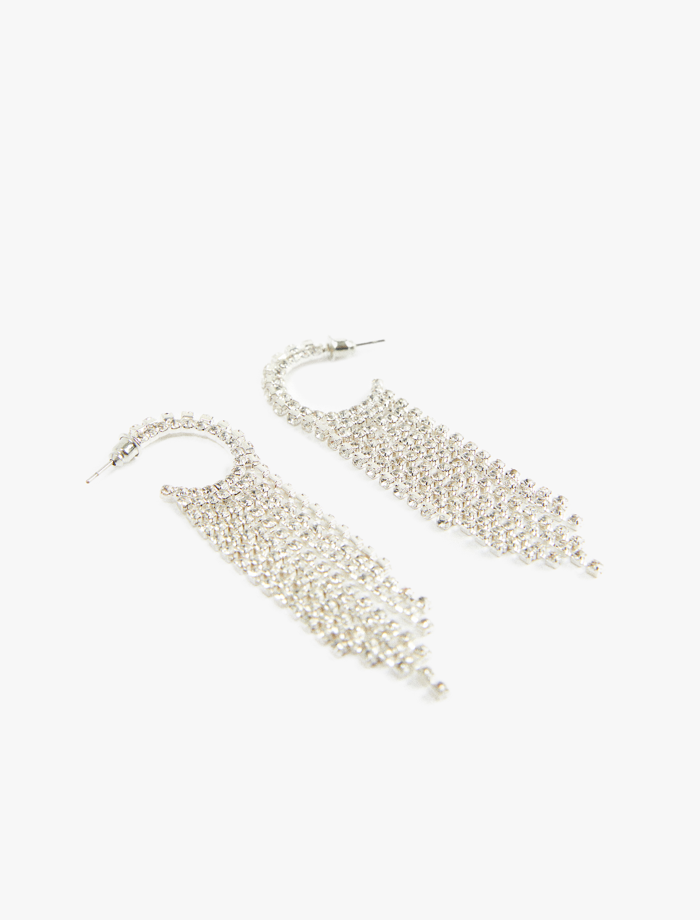  Kadın Sallantılı Taşlı Zincirli Halka Küpe - Koton X Sibil Çetinkaya