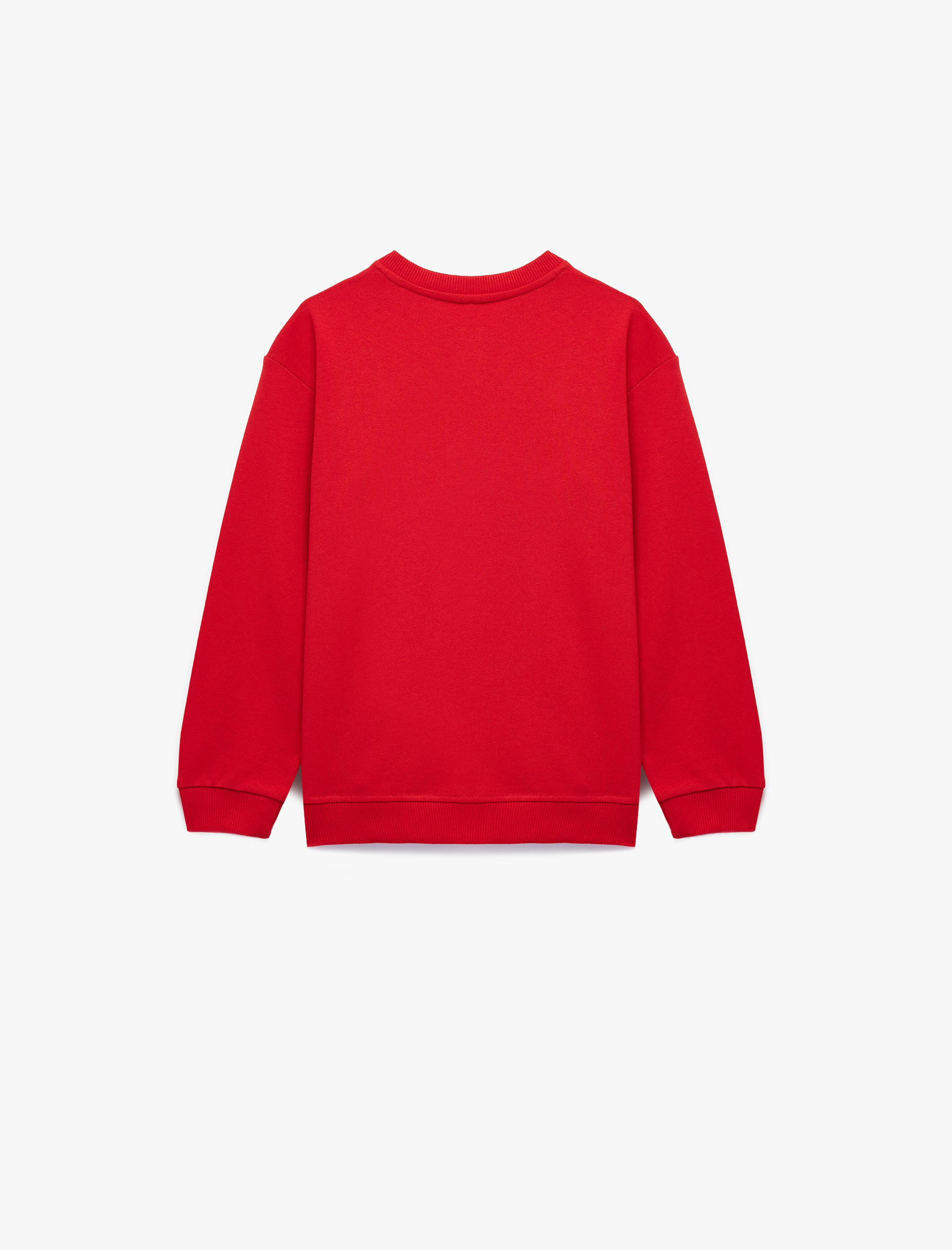  Erkek Çocuk Pamuklu Uzun Kollu Bisiklet Yaka Atatürk Baskılı Şardonlu Sweatshirt