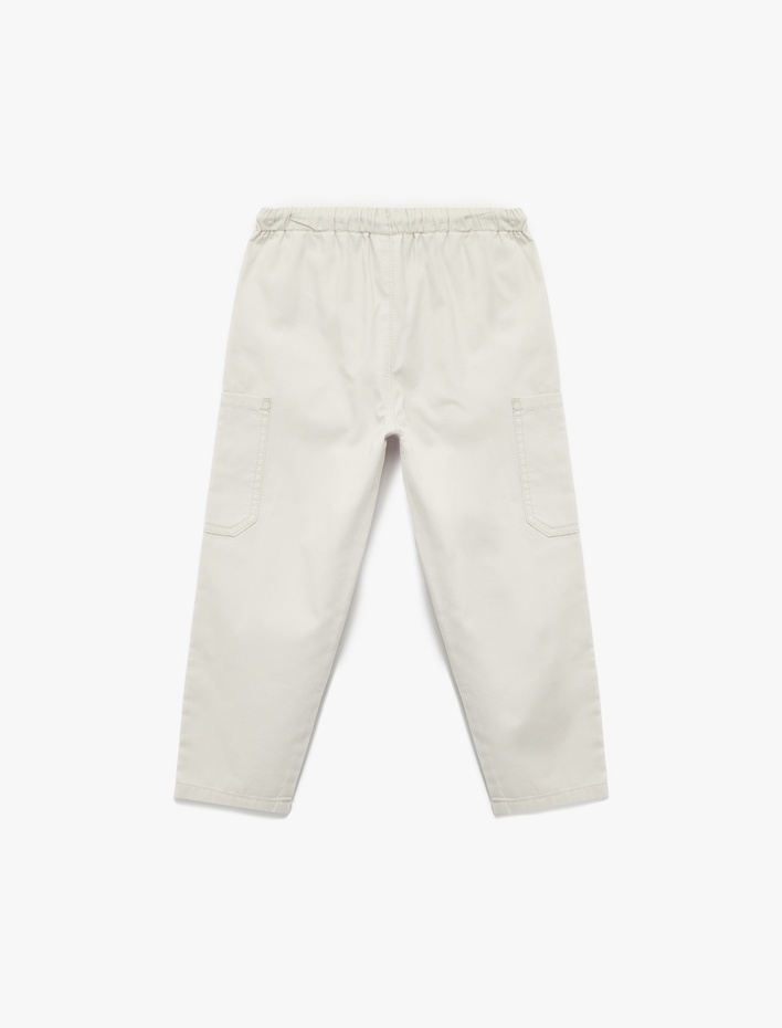Erkek Bebek Pamuklu Beli Ayarlanabilir Lastikli Cep Detaylı Pantolon