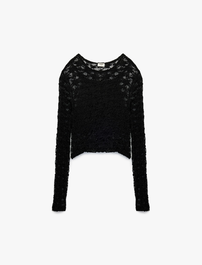 Kız Çocuk Uzun Kollu Askılı Atlet Detaylı Bisiklet Yaka Bluz