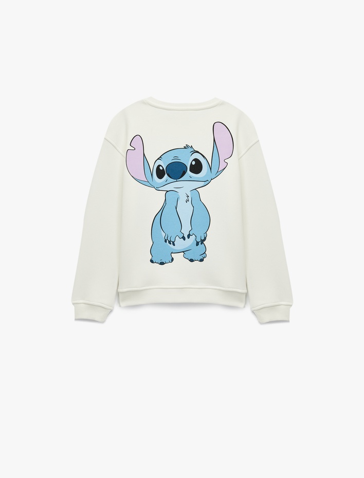 Kız Çocuk Lisanslı Uzun Kollu Bisiklet Yaka Stitch Baskılı Sweatshirt