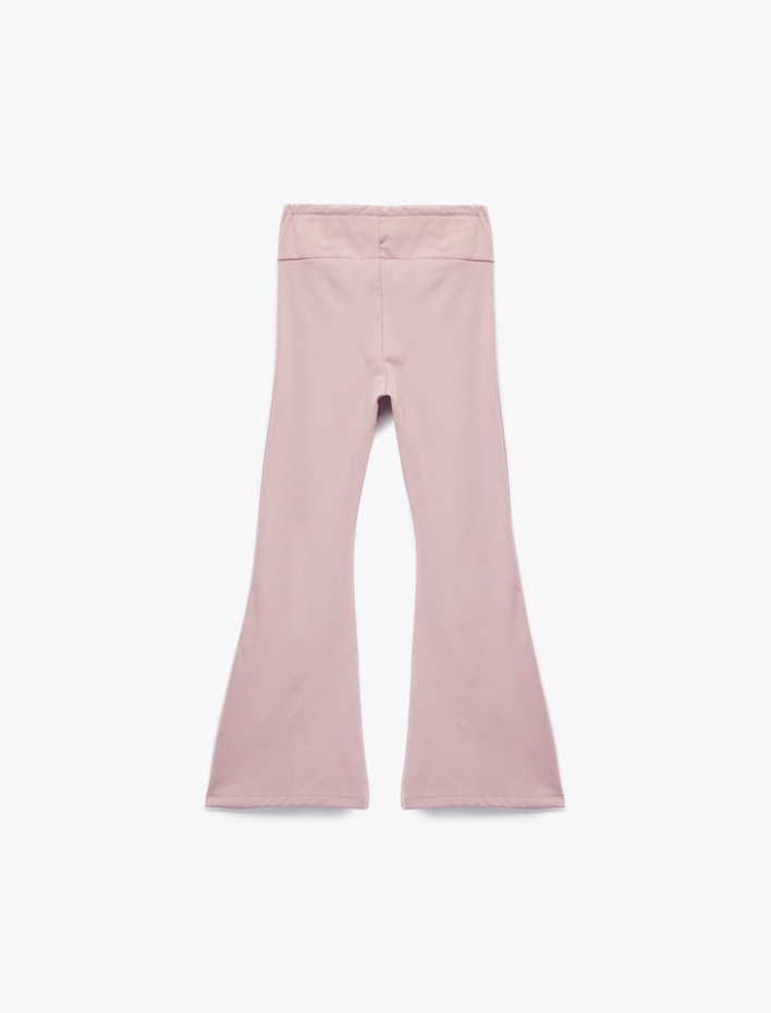 Kız Çocuk Beli Lastikli Basic İspanyol Paça Pantolon