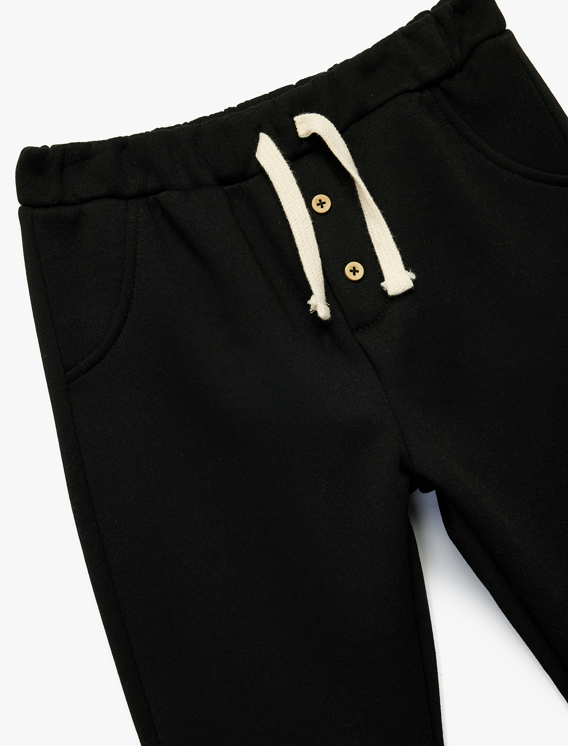  Erkek Bebek Beli Lastikli Düğmeli Basic Jogger Eşofman Altı