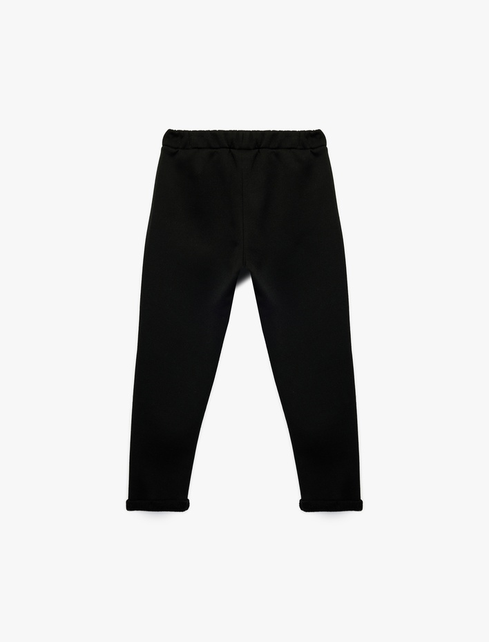 Erkek Bebek Beli Lastikli Düğmeli Basic Jogger Eşofman Altı