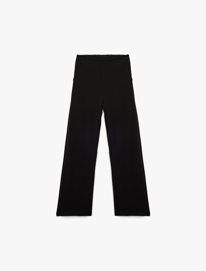 Kız Çocuk Beli Lastikli Cep Detaylı Basic Pantolon