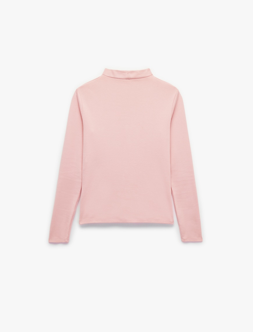   Koton X Sibil Çetinkaya - Pamuklu Slim Fit Uzun Kollu Dik Yaka Body