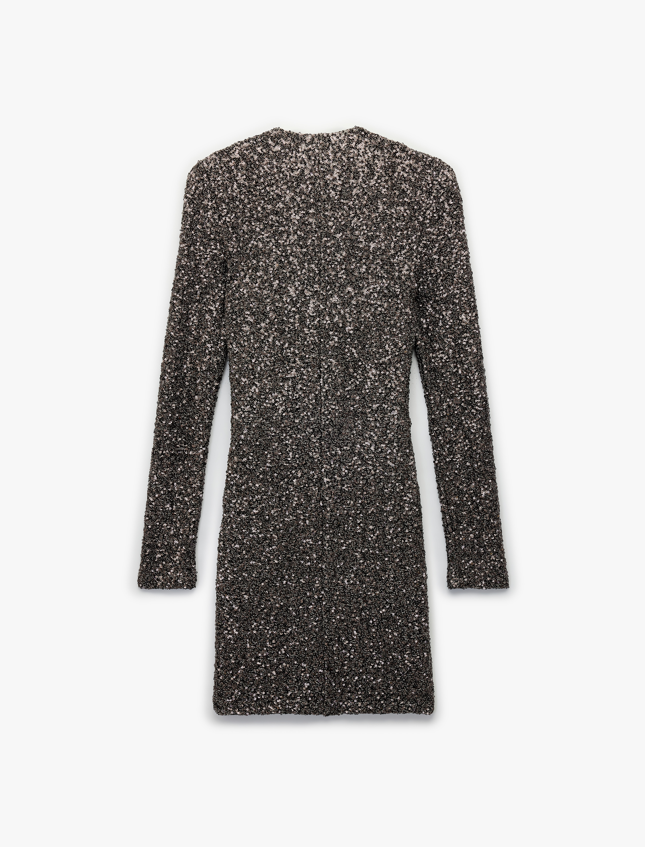   Koton X Sibil Çetinkaya - Uzun Kollu Degaje Yaka Pullu Payetli Mini Abiye Elbise