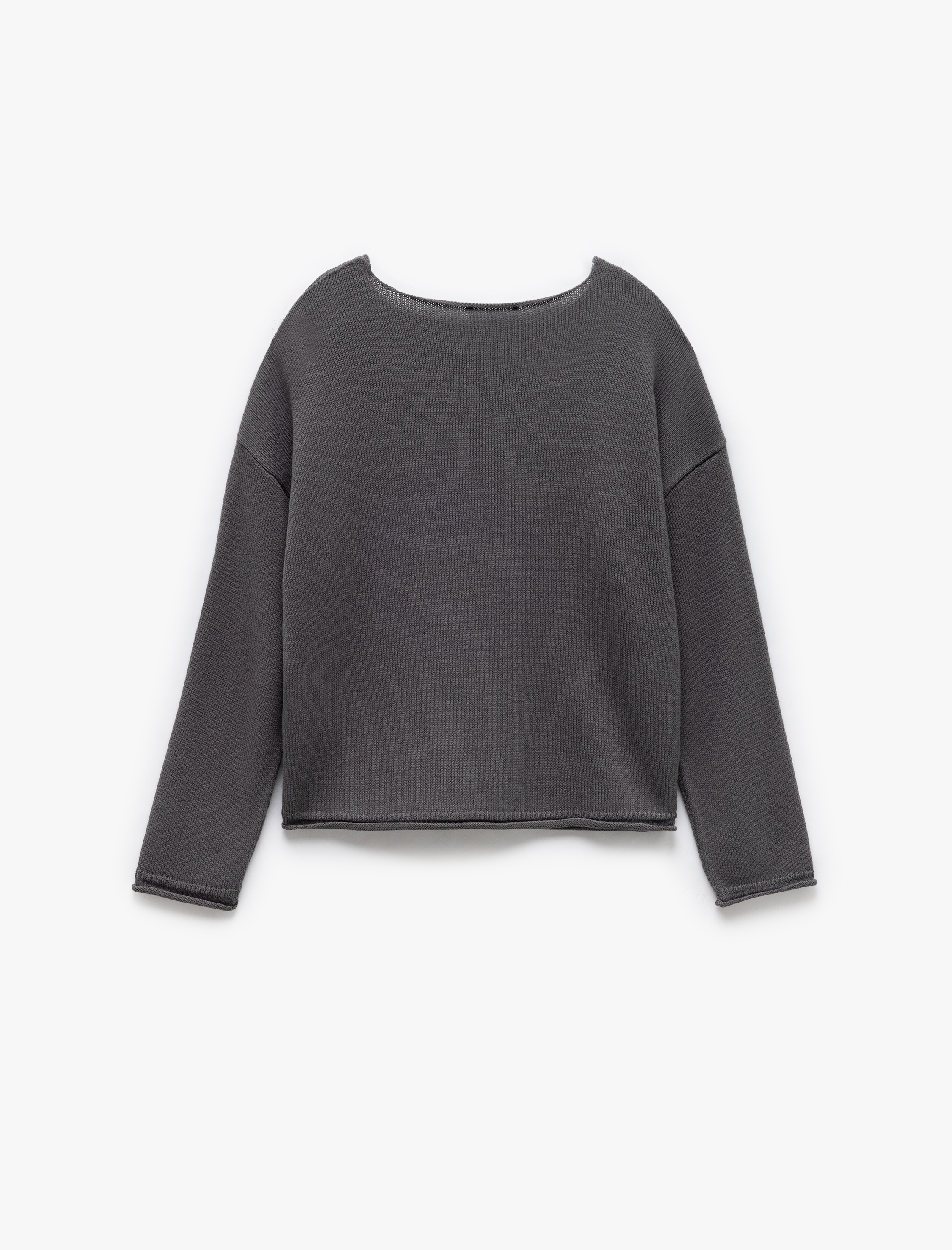   Kayık Yaka Triko Uzun Kollu Kazak