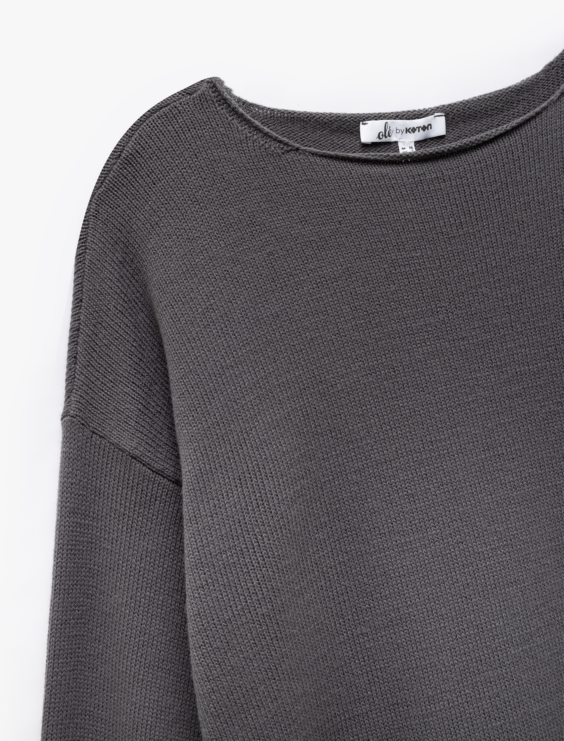   Kayık Yaka Triko Uzun Kollu Kazak