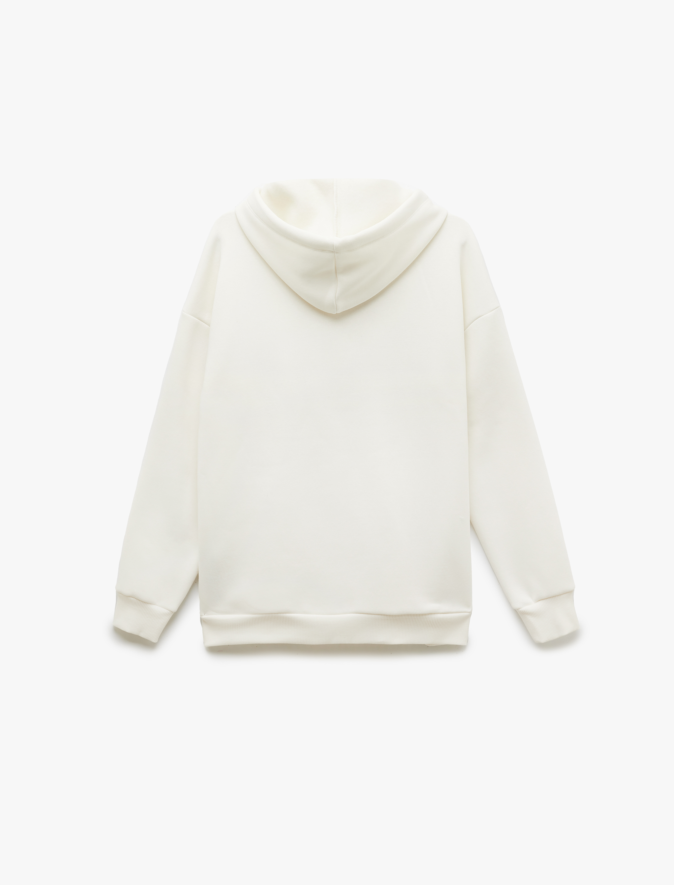   Baskılı Üç İplik Şardonlu Kapüşonlu Oversize Sweatshirt