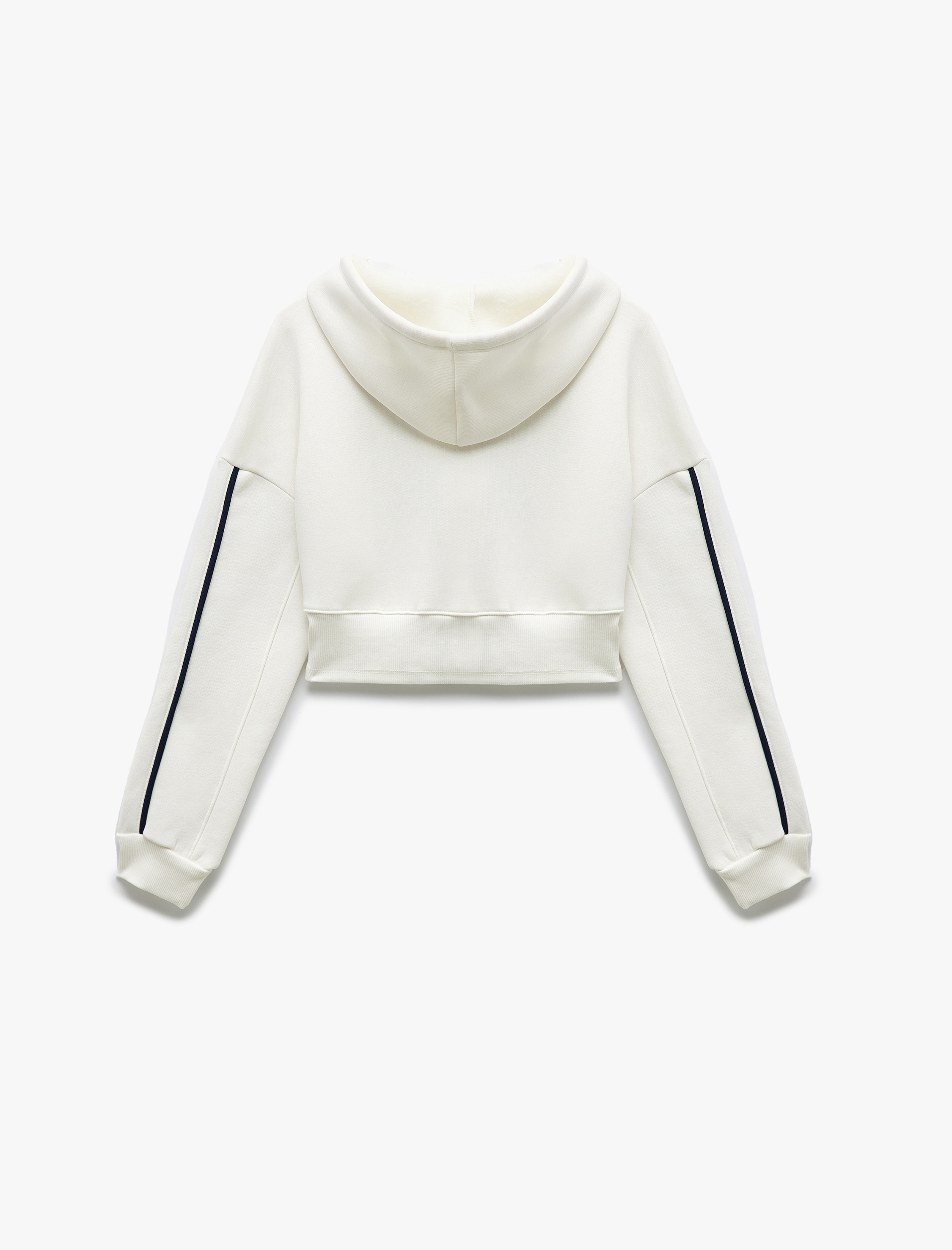   Şardonlu Fermuarlı Korse Detaylı Baskılı Kapüşonlu Sweatshirt