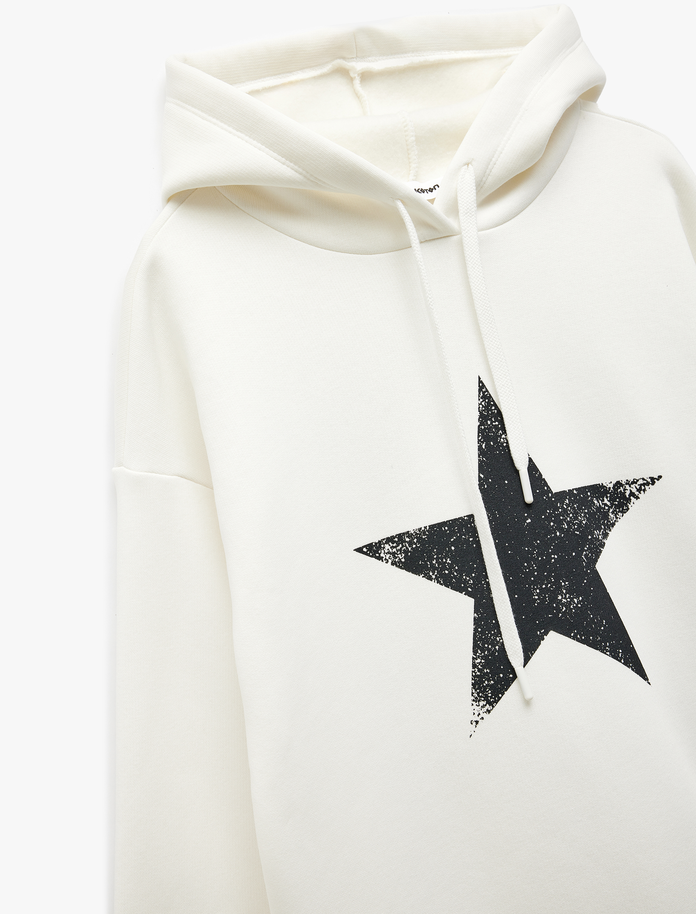   Şardonlu Kapüşonlu Arkası Baskılı Oversize Sweatshirt