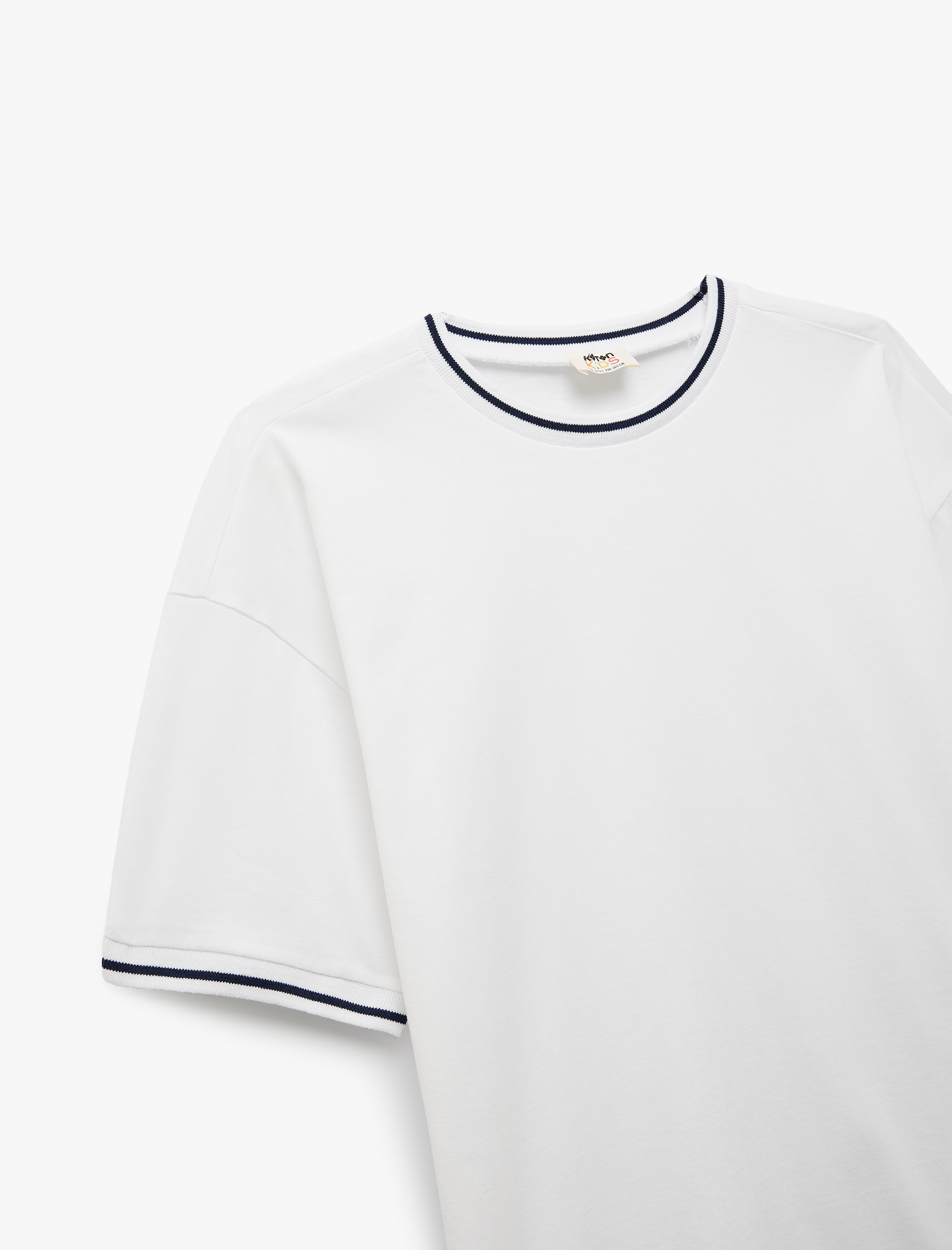  Erkek Çocuk Pamuklu Biyeli Bisiklet Yaka Kısa Kollu Basic Tişört